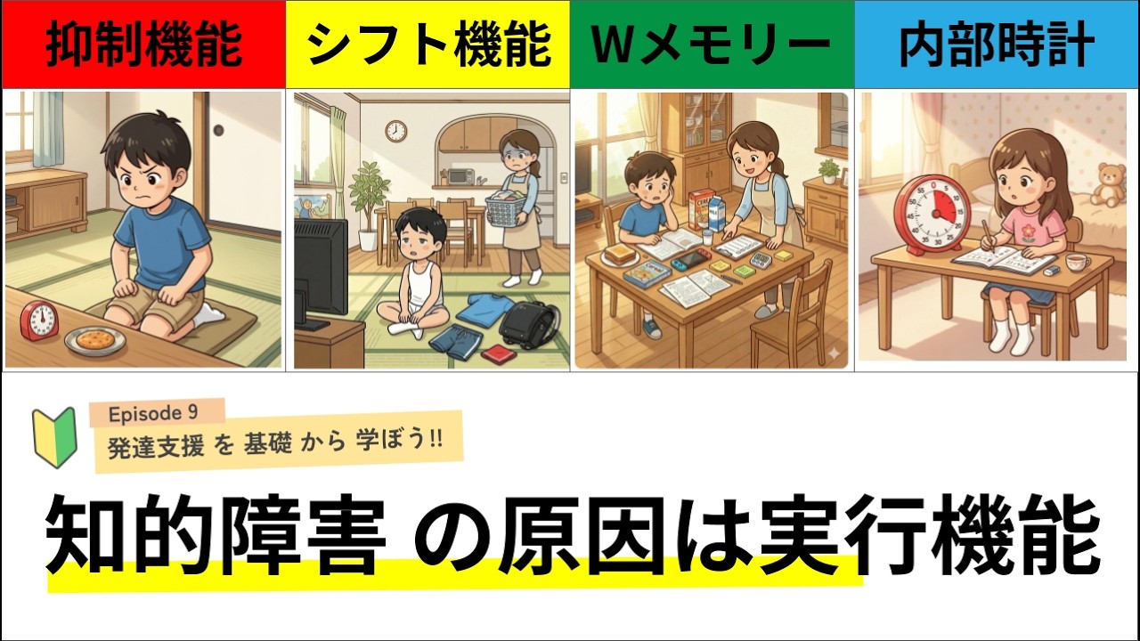 知的障害の根本の問題は実行機能の問題かも（抑制・シフト・ワーキングメモリー、時間感覚など）
